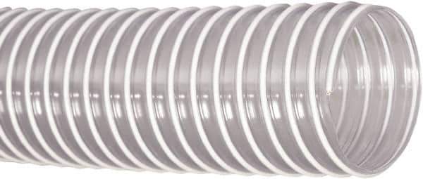 Flexaust - 1-1/2" ID, 29 Hg Vac Rating, 30 psi, PVC Vacuum & Duct Hose - 50' Long, Clear, 1-1/2" Bend Radius, 20 to 160°F - Exact Industrial Supply