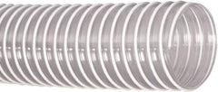 Flexaust - 4" ID, 29 Hg Vac Rating, 20 psi, PVC Vacuum & Duct Hose - 50' Long, Clear, 4.42" Bend Radius, 20 to 160°F - Exact Industrial Supply