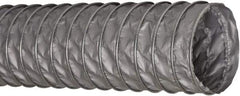 Flexaust - 9" ID, 4 Hg Vac Rating, 5.5 psi, Fiberglass Vacuum & Duct Hose - 25' Long, Silver, 6.3" Bend Radius, -65 to 550°F - Exact Industrial Supply