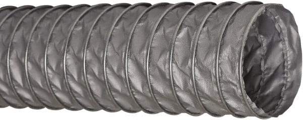 Flexaust - 10" ID, 4 Hg Vac Rating, 5 psi, Fiberglass Vacuum & Duct Hose - 25' Long, Silver, 7" Bend Radius, -65 to 550°F - Exact Industrial Supply