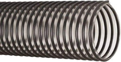 Flexaust - 10" ID, 4 Hg Vac Rating, 7 psi, PVC Vacuum & Duct Hose - 25' Long, Clear/Black, 9-1/2" Bend Radius, 20 to 160°F - Exact Industrial Supply