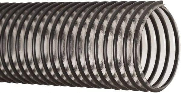 Flexaust - 2-1/2" ID, 26 Hg Vac Rating, 25 psi, PVC Vacuum & Duct Hose - 25' Long, Clear/Black, 3.1" Bend Radius, 20 to 160°F - Exact Industrial Supply