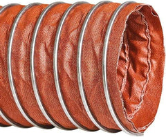 Flexaust - 12" ID, 3 Hg Vac Rating, 8 psi, Fiberglass Vacuum & Duct Hose - 25' Long, Red, 12" Bend Radius, -40 to 1,200°F - Exact Industrial Supply