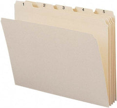 SMEAD - 8-1/2 x 11", Letter Size, Manila, Index Folder - 11 Point Stock, 1/5 Tab Cut Location - Exact Industrial Supply
