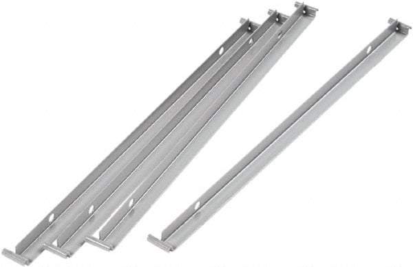 ALERA - 18" Wide x 2" High x 2" Deep, 0 Drawer Hangrail - Aluminum, Silver - Exact Industrial Supply