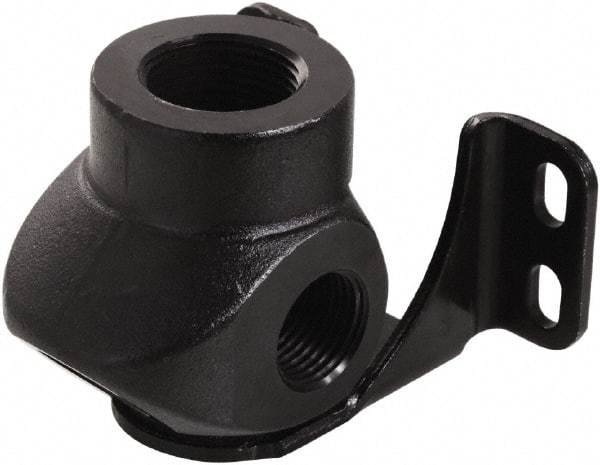 Transair - Three Port Wall Bracket - Plastic, 232 Max psi, 3/4 & 1/2 & 1/4 Female NPT, 3-5/16" Long - Exact Industrial Supply