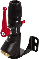 Transair - 7/8" ID, 25mm OD, 45° One Port Wall Bracket with Ball Valve - Plastic, 232 Max psi, 1/2 & 1/4 Female NPT, 3-5/16" Long - Exact Industrial Supply