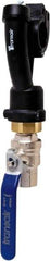 Transair - 1-1/2" ID, 40mm OD, Wall Bracket with Ball Valve - Plastic, 232 Max psi, 1/2 Female NPT, 10-5/8" Long - Exact Industrial Supply