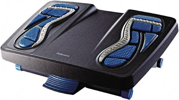 FELLOWES - 17-7/8" Wide, 6-1/2" High Foot Rest - Charcoal, Blue & Gray - Exact Industrial Supply