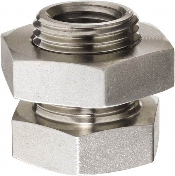 Made in USA - 3/4" Grade 316 Stainless Steel Pipe Anchor Coupling with Locknut - FNPT End Connections, 4,000 psi - Exact Industrial Supply