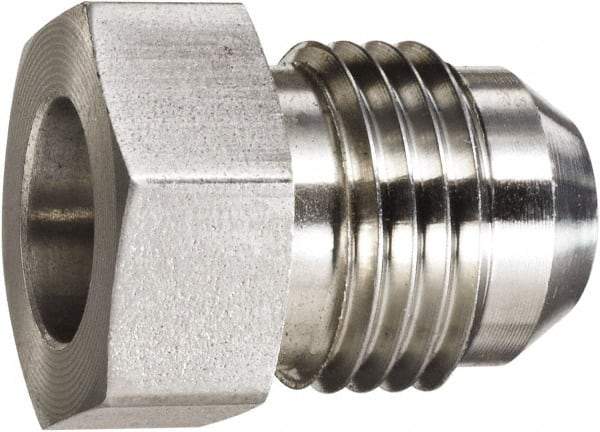Made in USA - 2" Tube OD, 37° Stainless Steel Flared Tube OD Socket - 2-1/2-12 Weld x Male Flare Ends - Exact Industrial Supply