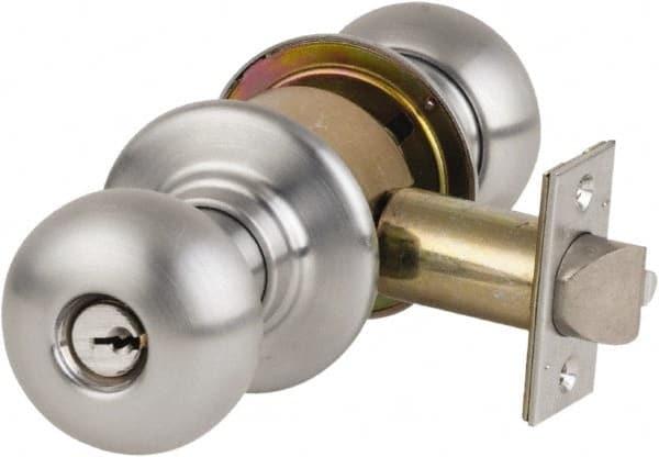 Schlage - Satin Chrome Entrance Knob Lockset - Exact Industrial Supply