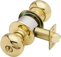 Schlage - Bright Brass Storeroom Knob Lockset - Exact Industrial Supply