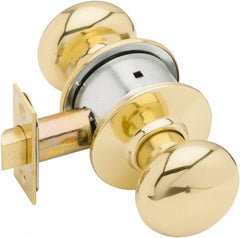 1-3/8 to 1-7/8″ Door Thickness, Bright Brass Passage Knob Lockset 2-3/4″ Back Set, Steel, No Cylinder