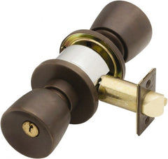 Schlage - 1-3/8 to 1-7/8" Door Thickness, Oil Rubbed Bronze Entrance Knob Lockset - Exact Industrial Supply