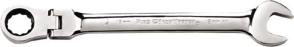 GearWrench - 25mm 12 Point Flexhead Combination Wrench - Chrome Vanadium Steel, Full Polish Finish - Exact Industrial Supply