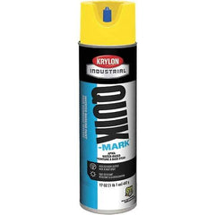 Krylon - 20 fl oz Yellow Marking Paint - 664' Coverage at 1" Wide, Water-Based Formula, 307 gL VOC - Exact Industrial Supply