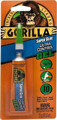 Gorilla Glue - 0.53 oz Tube Clear Super Glue - 24 hr Full Cure Time, Bonds to Most Surfaces - Exact Industrial Supply