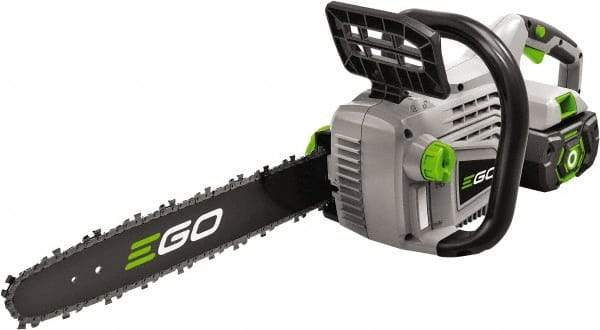 EGO Power Equipment - 56 Volt, Battery Powered Chainsaw - 16" Guide Bar Length, 6,800 RPM, 3/8" Chain Pitch, 0.043 Chain Gauge - Exact Industrial Supply