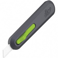 Slice - Nonsparking Ambidextrous Retractable Blade Utility Knife - 2-9/16" Blade Length, Black & Green, Ceramic Blade, Glass Filled Nylon & Steel Handle - Exact Industrial Supply