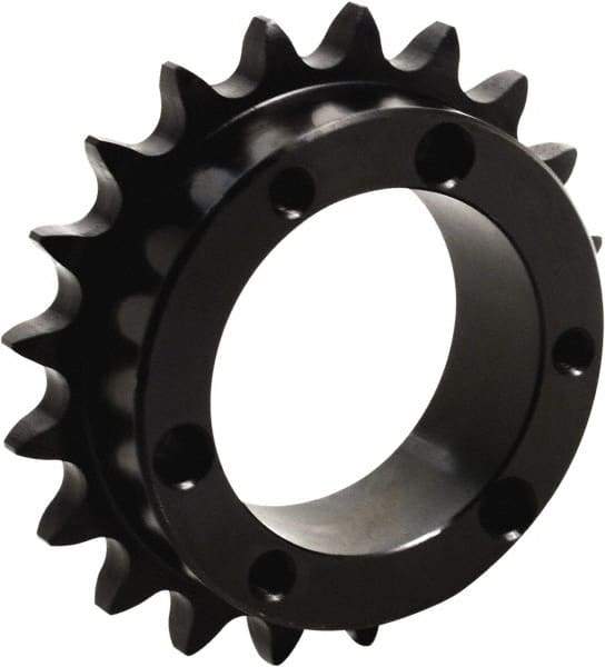 Tritan - 17 Teeth, 5/8" Chain Pitch, Chain Size 50, QD Sprocket - 3.401" Pitch Diam, 3.701" Outside Diam - Exact Industrial Supply
