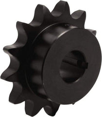 Tritan - 14 Teeth, 3/4" Chain Pitch, Chain Size 60, Finished Bore Sprocket - 3.371" Pitch Diam, 3.74" Outside Diam - Exact Industrial Supply