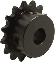 Tritan - 14 Teeth, 3/8" Chain Pitch, Chain Size 35, Finished Bore Sprocket - 1.685" Pitch Diam, 1.85" Outside Diam - Exact Industrial Supply