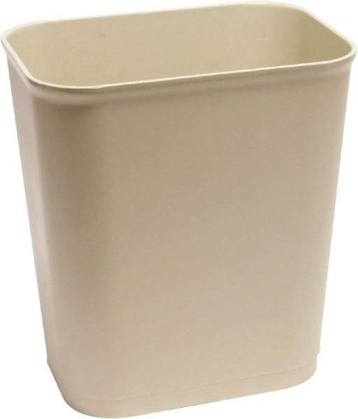 O-Cedar - 14 Qt Beige Rectangle Trash Can - Plastic, None Graphic, 12-1/2" High x 11" Long x 7-7/8" Wide, Lid Not Included - Exact Industrial Supply