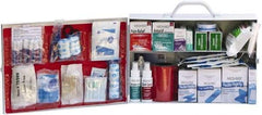 Medique - 435 Piece, 100 Person, Industrial First Aid Kit - 15" Wide x 4-5/8" Deep x 10-1/4" High, Metal Cabinet - Exact Industrial Supply
