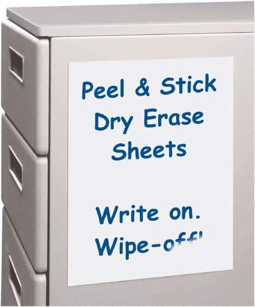 C-LINE - 11" High x 8-1/2" Wide Peel & Stick Dry Erase Sheets - Laminated - Exact Industrial Supply