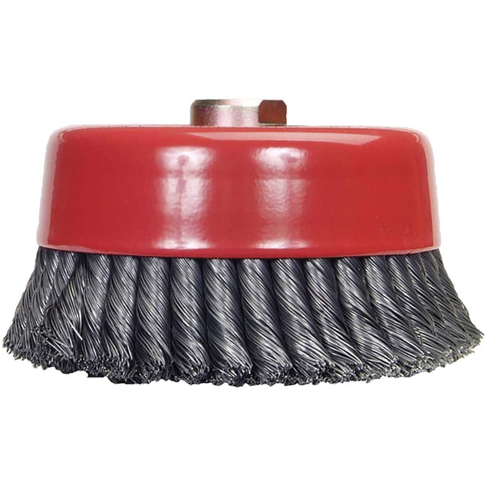 Norton - 6" Diam 5/8-11 Threaded Arbor Carbon Steel Fill Cup Brush - Exact Industrial Supply