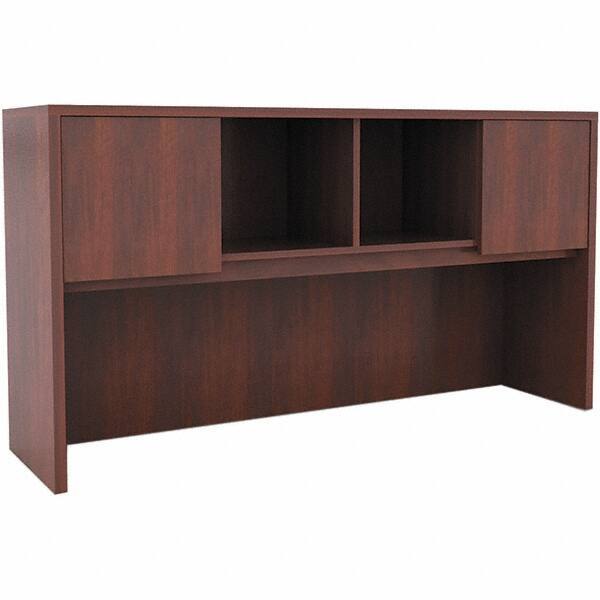 ALERA - 58.88" Long x 35-1/2" High x 15" Deep, Kneespace Credenza - Medium Cherry, Woodgrain Laminate - Exact Industrial Supply