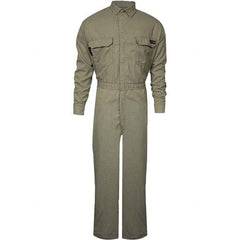 National Safety Apparel - Size 3XL Tall Khaki HRC 2 Flame Resistant/Retardant Coveralls - Exact Industrial Supply