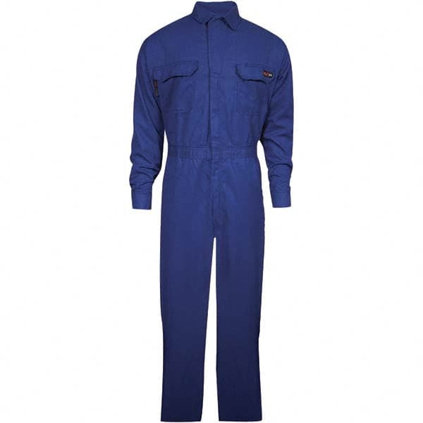 National Safety Apparel - Size L Tall Royal Blue HRC 2 Flame Resistant/Retardant Coveralls - Exact Industrial Supply