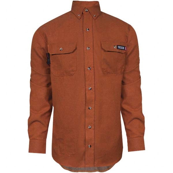 National Safety Apparel - Size 3XL Tall Orange Flame Resistant/Retardant Long Sleeve Button Down Shirt - Exact Industrial Supply