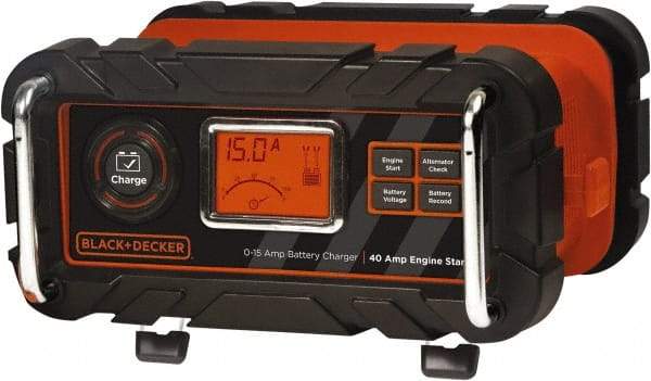 Black & Decker - 12 Volt Automatic Charger/Maintainer - 15 Amps, 40 Starter Amps - Exact Industrial Supply