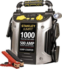 Stanley - 12 Volt Jump Starter with Inflator - 500 Amps, 1,000 Peak Amps - Exact Industrial Supply