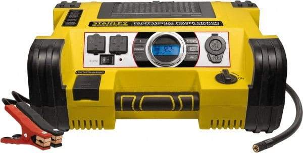 Stanley - 12 Volt Jump Starter with Inflator - 700 Amps, 1,400 Peak Amps - Exact Industrial Supply