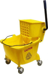 O-Cedar - 26 Qt Plastic Bucket & Wringer - 22" Long x 33" High x 14" Wide, Yellow - Exact Industrial Supply