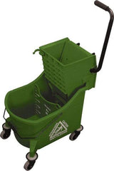 O-Cedar - 36 Qt Plastic Bucket & Wringer - 23" Long x 38" High x 14" Wide, Green - Exact Industrial Supply