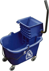 O-Cedar - 33 Qt Plastic Bucket & Wringer - 22" Long x 34" High x 15" Wide, Blue - Exact Industrial Supply