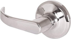 Stanley - Grade 2 Dummy Lever Lockset - 2-3/8 & 2-3/4" Back Set, Keyless Cylinder, Brass Alloy, Bright Chrome Finish - Exact Industrial Supply