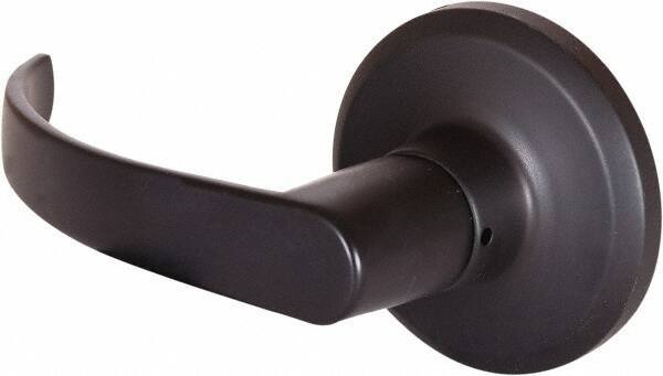 Stanley - Grade 2 Dummy Lever Lockset - 2-3/8 & 2-3/4" Back Set, Keyless Cylinder, Brass Alloy, Oil Rubbed Bronze Finish - Exact Industrial Supply