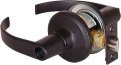 Stanley - Grade 2 Office Lever Lockset - 2-3/8 & 2-3/4" Back Set, Brass Alloy, Oil Rubbed Bronze Finish - Exact Industrial Supply