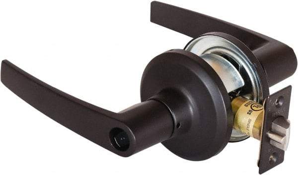 Stanley - Grade 2 Office Lever Lockset - 2-3/8 & 2-3/4" Back Set, Brass Alloy, Oil Rubbed Bronze Finish - Exact Industrial Supply