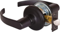 Stanley - Grade 2 Passage Lever Lockset - 2-3/8 & 2-3/4" Back Set, Keyless Cylinder, Brass Alloy, Oil Rubbed Bronze Finish - Exact Industrial Supply