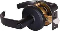 Stanley - Grade 2 Entrance Lever Lockset - 2-3/4" Back Set, Key In Lever Cylinder, Brass Alloy, Oil Rubbed Bronze Finish - Exact Industrial Supply