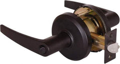 Stanley - Grade 2 Entrance Lever Lockset - 2-3/4" Back Set, Key In Lever Cylinder, Brass Alloy, Oil Rubbed Bronze Finish - Exact Industrial Supply