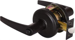 Stanley - Grade 2 Privacy Lever Lockset - 2-3/4" Back Set, Keyless Cylinder, Brass Alloy, Oil Rubbed Bronze Finish - Exact Industrial Supply