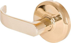 Stanley - Grade 2 Dummy Lever Lockset - 2-3/4" Back Set, Keyless Cylinder, Brass Alloy, Bright Brass Finish - Exact Industrial Supply